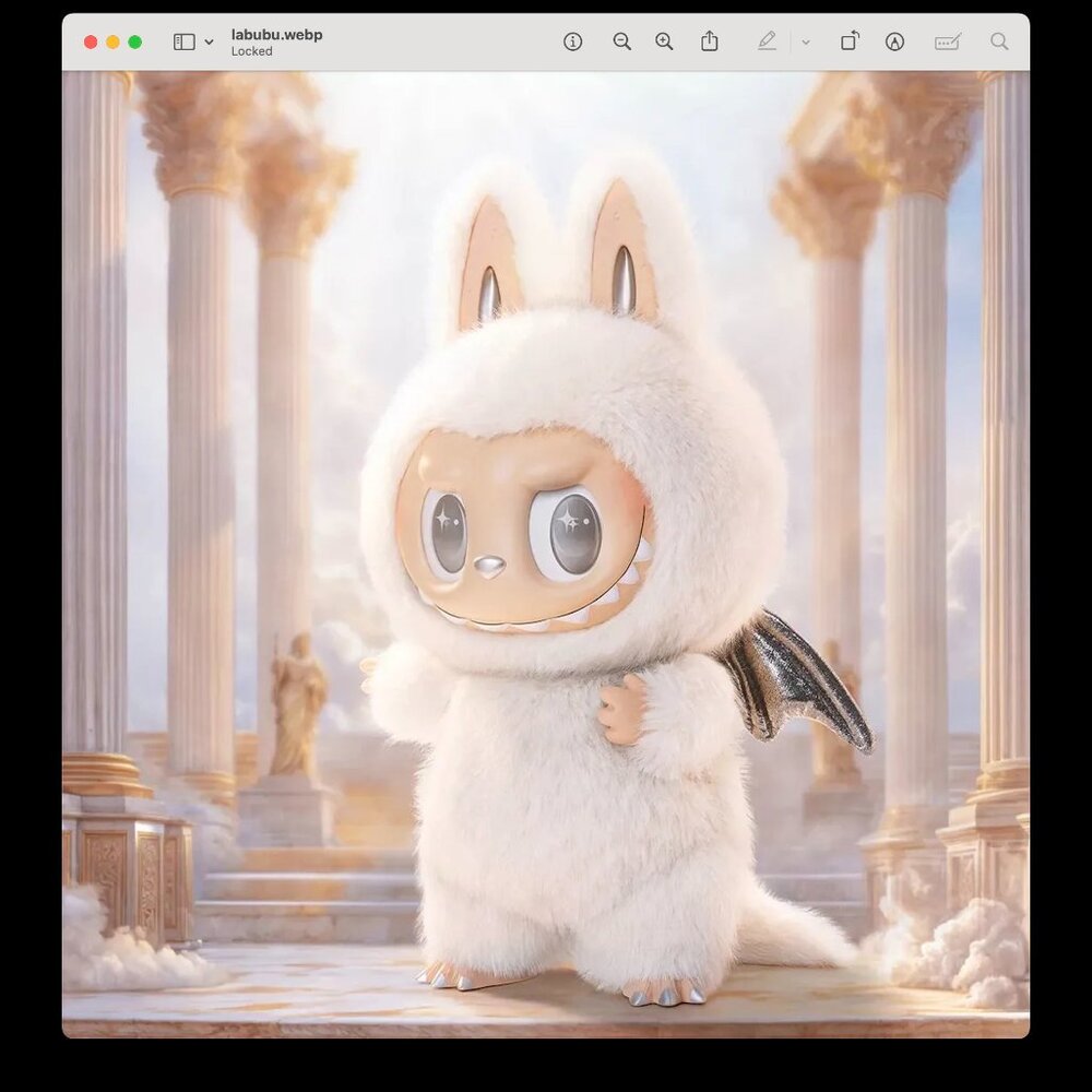 POPMART THE MONSTERS ANGEL IN CLOUDS Large vinyl plush doll LABUBU Sealed In Box